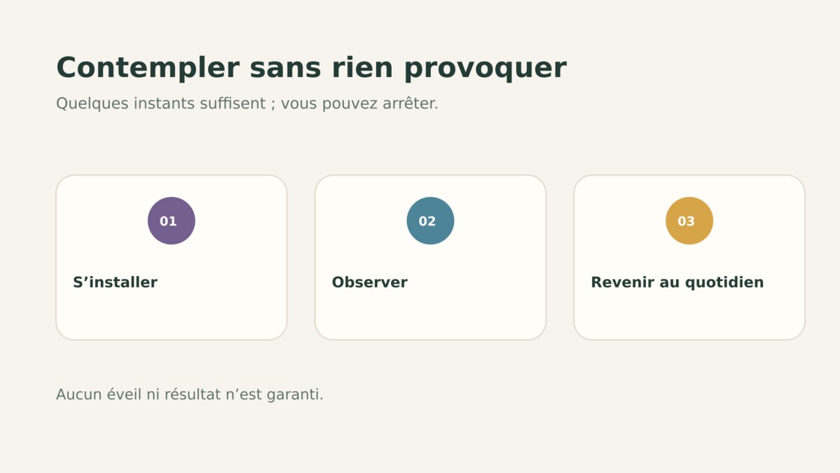 Exercice contemplatif doux autour de Sahasrara, sans sensation à provoquer ni promesse de résultat.