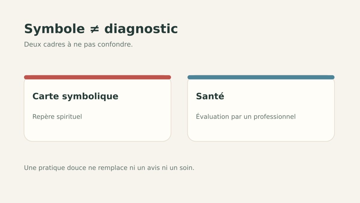 Comparaison entre une carte symbolique des chakras et un diagnostic médical, qui sont distincts.