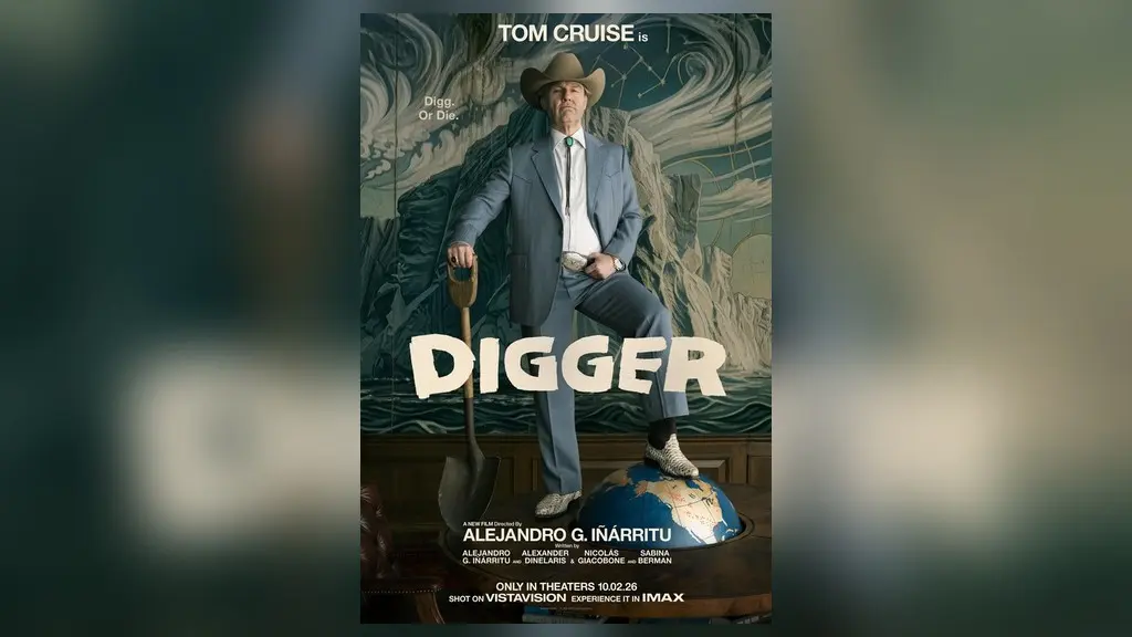 Affiche du film Digger, comédie catastrophe réalisée par Alejandro G. Iñárritu avec Tom Cruise