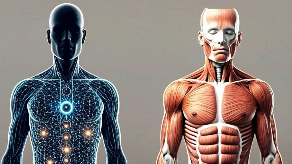Illustration symbolique de la kundalini et des chakras, distincte de l’anatomie.