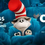 Visuel officiel panoramique de The Cat in the Hat montrant le Chat et son univers coloré dans le nouveau film animé.